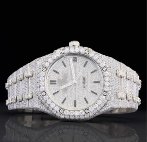 Royal Elegant Fully Iced Out Moissanite Diamond Automatic Wrist Watch For Men