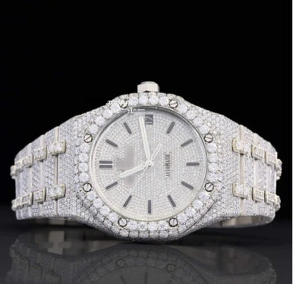 Royal Elegant Fully Iced Out Moissanite Diamond Automatic Wrist Watch For Men