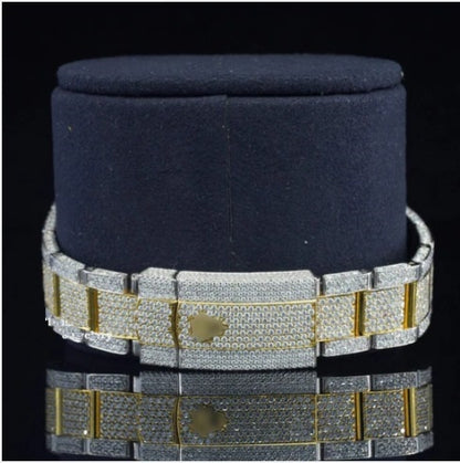 Iced Out Moissanite Watch Diamond Embellished Analog Fully Automatic