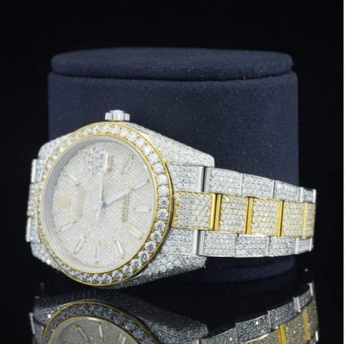 Iced Out Moissanite Watch Diamond Embellished Analog Fully Automatic