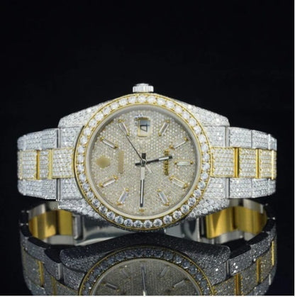 Iced Out Moissanite Watch Diamond Embellished Analog Fully Automatic