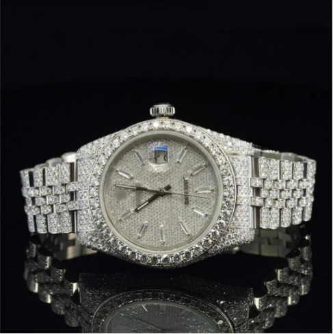 Excellent Moissanite Diamond Iced Out Watch With Chromalight Display