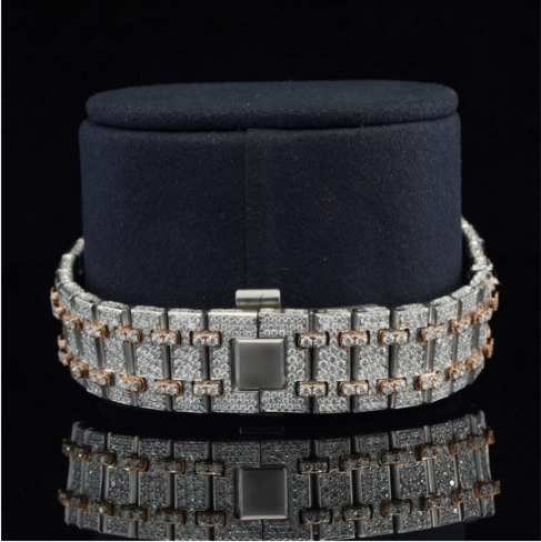 Iced Out Moissanite Diamond Automatic And Wrist Watch For Men