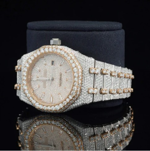 Iced Out Moissanite Diamond Automatic And Wrist Watch For Men