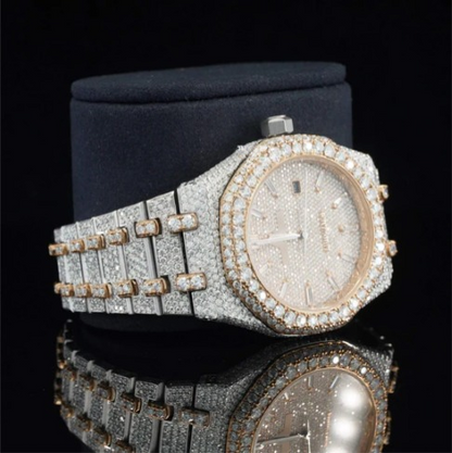 Iced Out Moissanite Diamond Automatic And Wrist Watch For Men