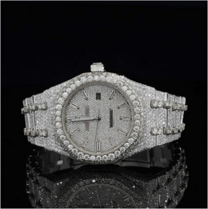 Iced Out Moissanite Diamond Automatic And Wrist Watch For Men