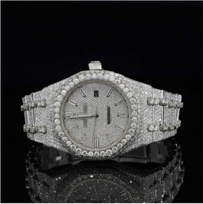 Iced Out Moissanite Diamond Automatic And Wrist Watch For Men