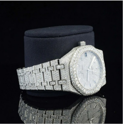 Marvellous Moissanite Diamond Watch With Swiss Automatic Movement