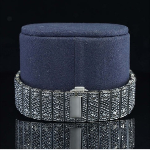 Fantastic Fully iced Out Moissanite Watch Jet Black Automatic