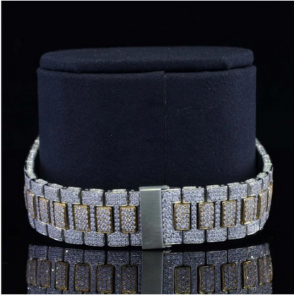 Two Tone Moissanite Watch And Automatic Wrist Business Style Watch