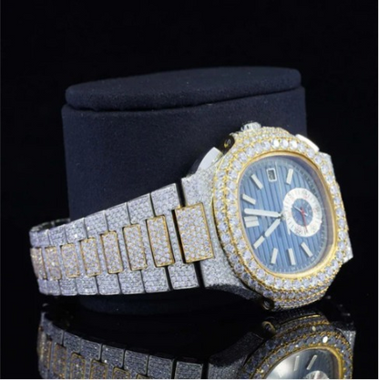 Two Tone Moissanite Watch And Automatic Wrist Business Style Watch