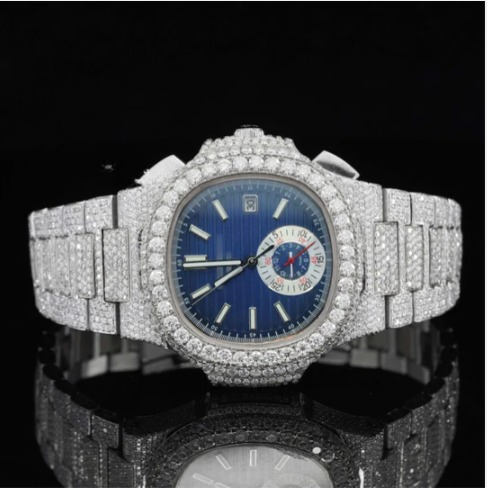 Two Tone Moissanite Watch And Automatic Wrist Business Style Watch