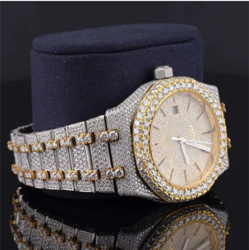 Fabulous Iced Out Automatic Analog Moissanite Diamond Watch