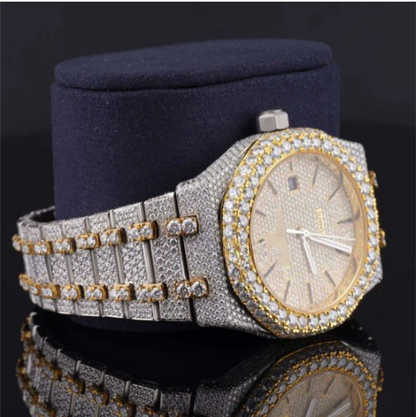 Fabulous Iced Out Automatic Analog Moissanite Diamond Watch
