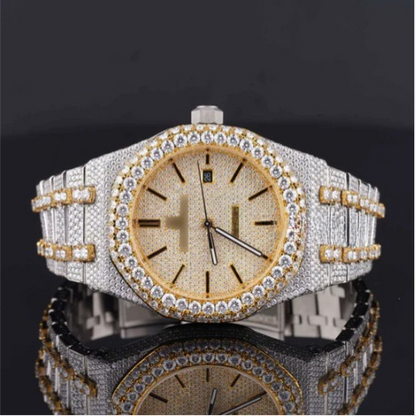 Fabulous Iced Out Automatic Analog Moissanite Diamond Watch