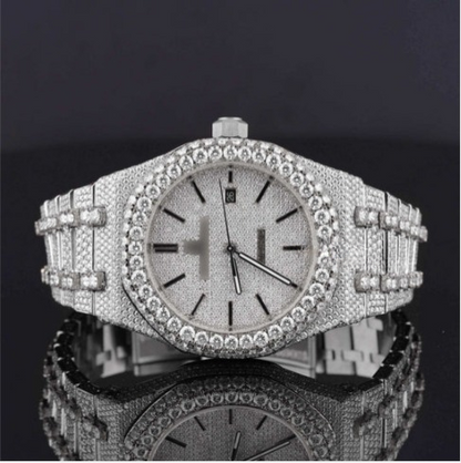Fabulous Iced Out Automatic Analog Moissanite Diamond Watch
