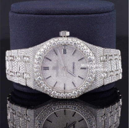 Awesome Automatic Moissanite Watch For Men Sapphire Crystal Glass