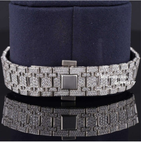 Awesome Automatic Moissanite Watch For Men Sapphire Crystal Glass