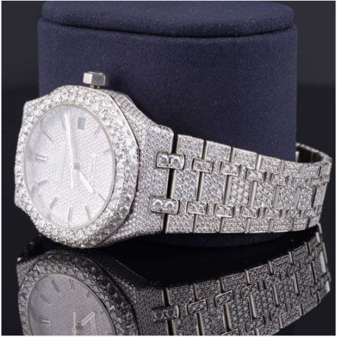 Awesome Automatic Moissanite Watch For Men Sapphire Crystal Glass