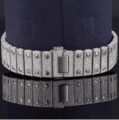 Automatic Moissanite Watch With Rainbow Color Number