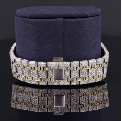 Elegant Iced Out Moissanite Watch For Men Sapphire Crystal Glass