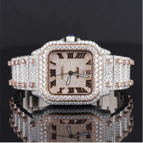 Unique Moissanite Watch Iced Out And Fully Automatic