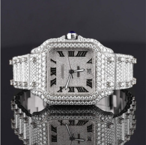 Automatic Roman Number Automatic Movement Moissanite Watch
