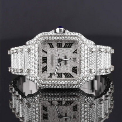 Automatic Roman Number Automatic Movement Moissanite Watch
