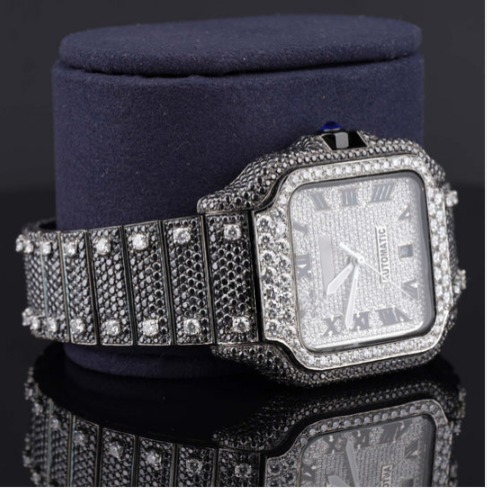 Optimus Moissanite Black Diamond Iced Out Automatic Watch