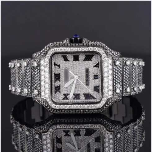 Optimus Moissanite Black Diamond Iced Out Automatic Watch