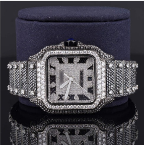 Optimus Moissanite Black Diamond Iced Out Automatic Watch