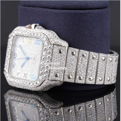 Rainbow Design Roman Number Fully Automatic Moissanite Watch