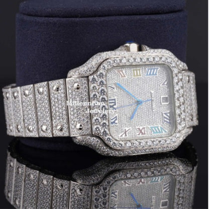 Rainbow Design Roman Number Fully Automatic Moissanite Watch