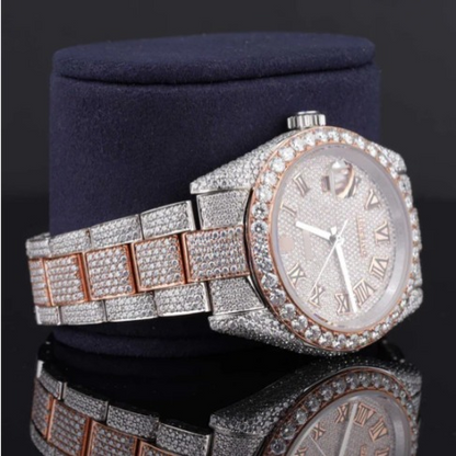 Elegant Look Fully Iced Out Business Style Moissanite Watch