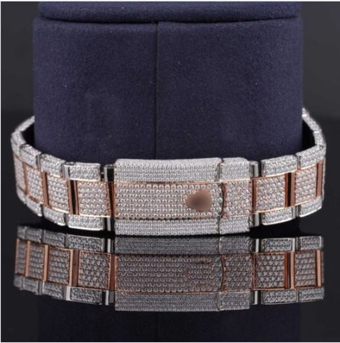 Elegant Look Fully Iced Out Business Style Moissanite Watch