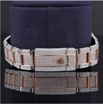 Elegant Look Fully Iced Out Business Style Moissanite Watch