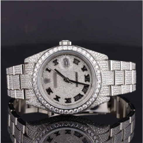Professional Style Iced Out Automatic Moissanite Watch