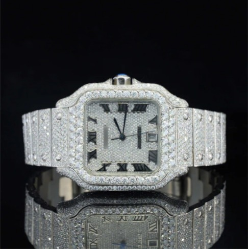 Iced Out And Automatic Business Style Moissanite Watch