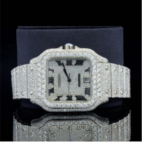 Iced Out And Automatic Business Style Moissanite Watch