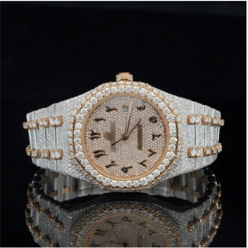Elegant Look Arabian Style Fully Automatic Moissanite Watch