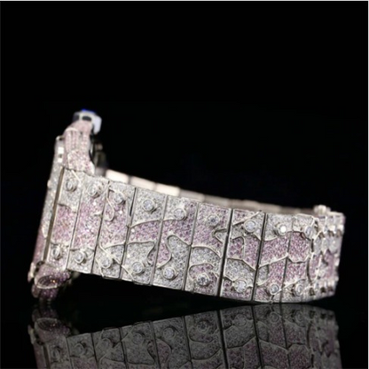 Stylish Double Color Moissanite Diamond Iced Out Watch For Men