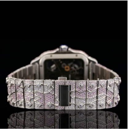 Stylish Double Color Moissanite Diamond Iced Out Watch For Men