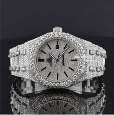 Dashing Two Tone Diamond Iced Out Moissanite Watch