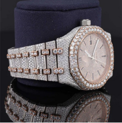 Dashing Two Tone Diamond Iced Out Moissanite Watch