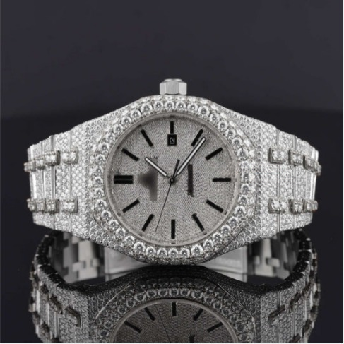 Dashing Two Tone Diamond Iced Out Moissanite Watch