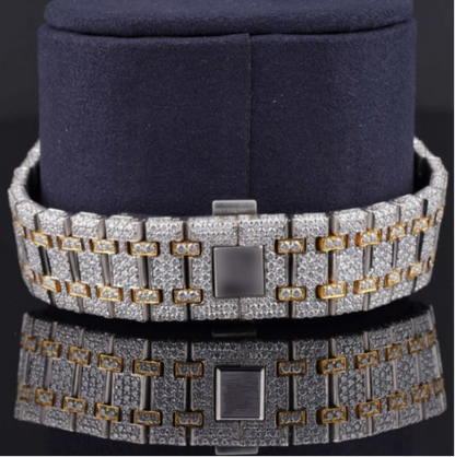 Round Dial Automatic Date Window Moissanite Watch For Men