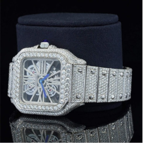 Moissanite Diamond Watch In Unique Style Fully Iced Out Watch