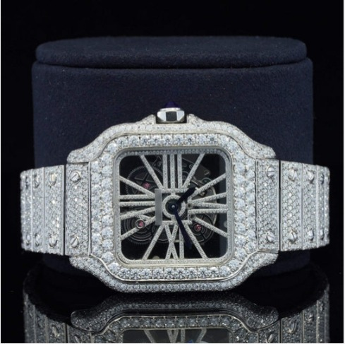 Moissanite Diamond Watch In Unique Style Fully Iced Out Watch
