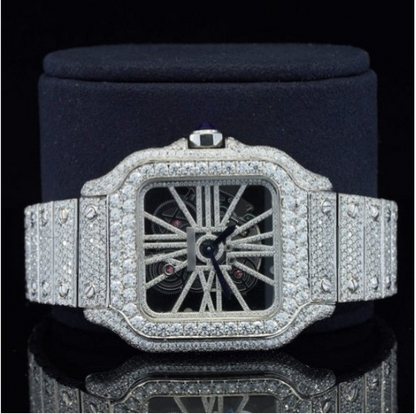 Moissanite Diamond Watch In Unique Style Fully Iced Out Watch