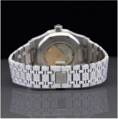 Moissanite Diamond Arabian Number Iced Out Bust Down Automatic Watch